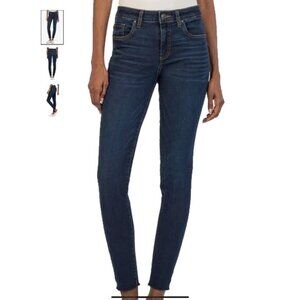 Kut Donna High Rise Ankle Skinny Jeans 16 Dark Wash Gold Topstitching
